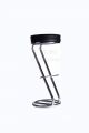 Z Frame Bar Stool - Chrome With Black Padded Faux Seat