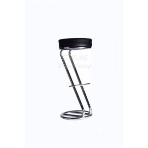 Z Frame Bar Stool - Chrome With Black Padded Faux Seat