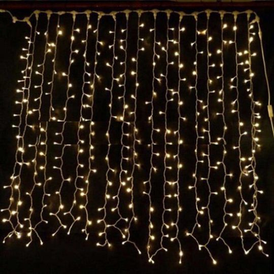 Pea Light Curtain Ice White - 2.5m X 5m [Type Yellow/Brown]