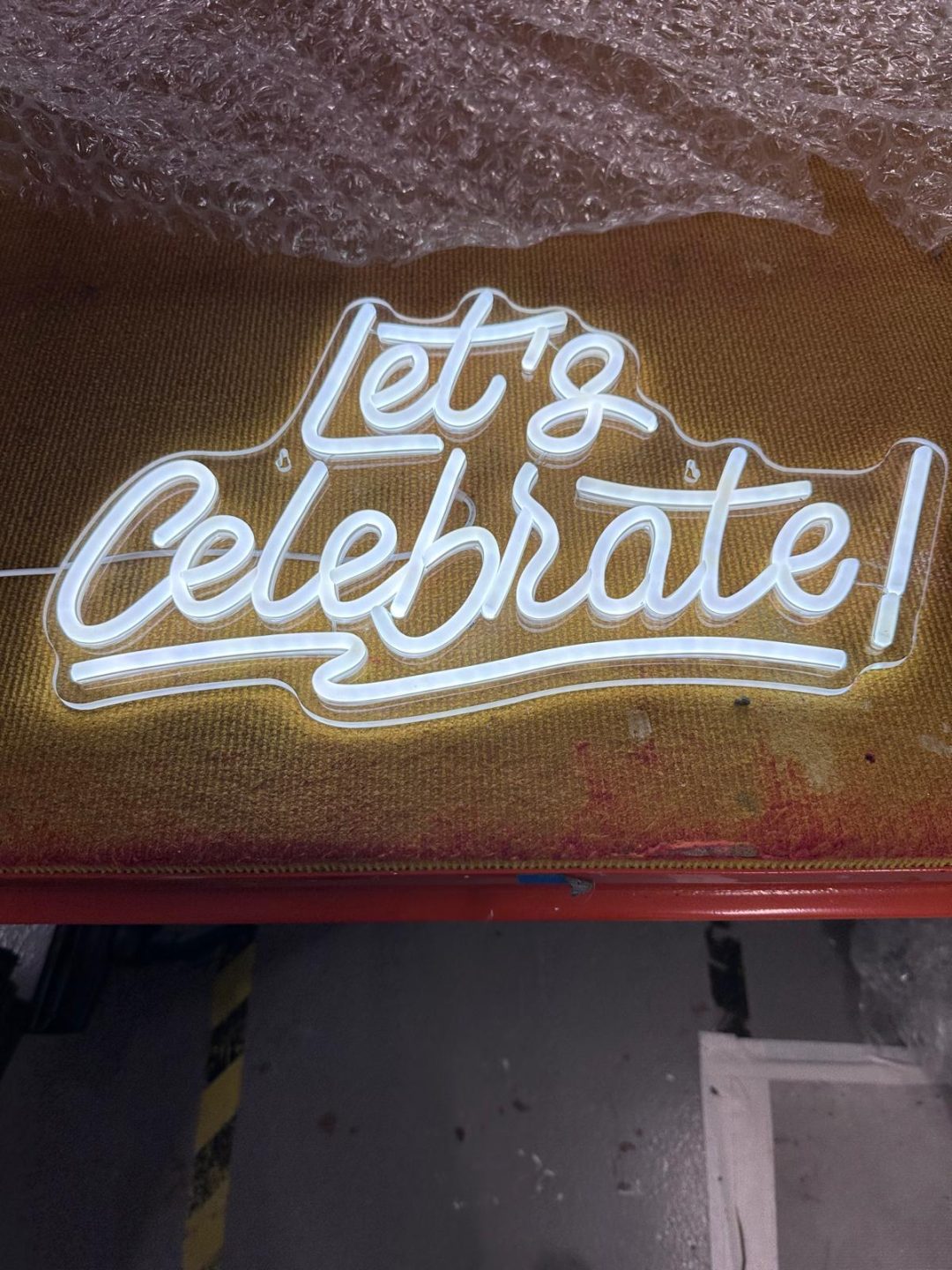 Neon Sign (LED)   - Let's Celebrate (White)