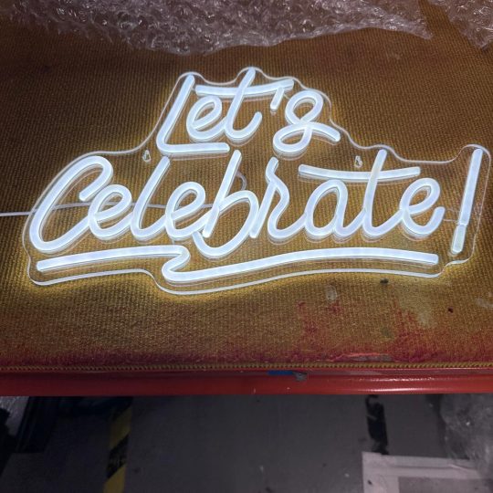 Neon Sign (LED)   - Let's Celebrate (White)