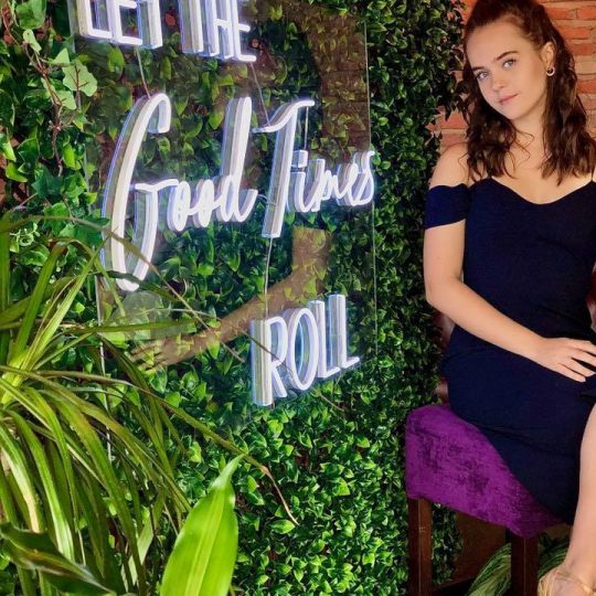 Neon White Sign (LED)  -'LET THE Good Times ROLL'