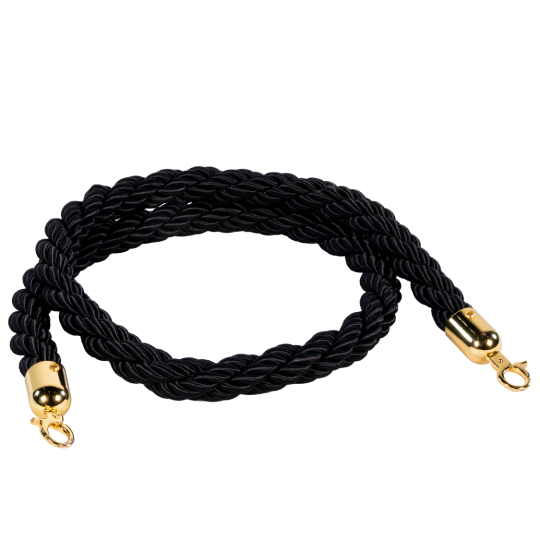 1.5m Twisted Rope (Black/Gold)