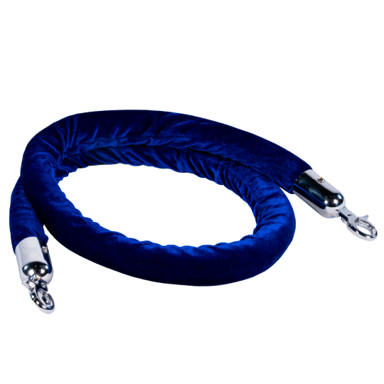 1.5m Velvet Rope (Blue/Chrome)