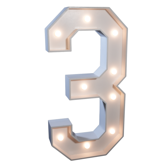 4' Letter '3'