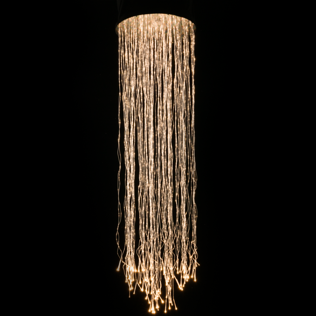 Fibre Optic Chandelier 3.5m Drop Inc. Black Trim & Safety Chain