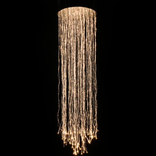 Fibre Optic Chandelier 3.5m Drop Inc. Black Trim & Safety Chain