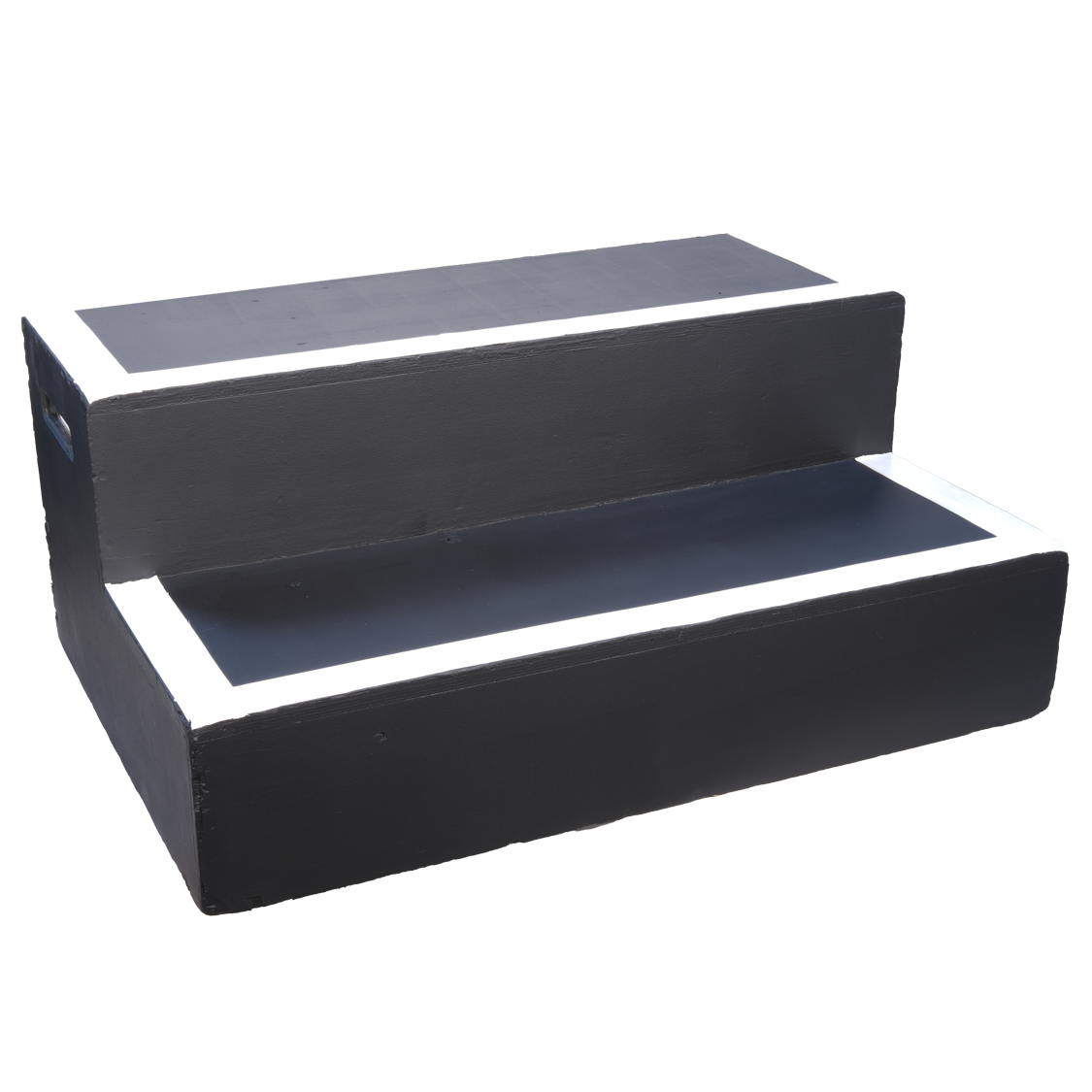 2 Tread (Black) Painted Stage Steps 380mm Inc. Hand Holds