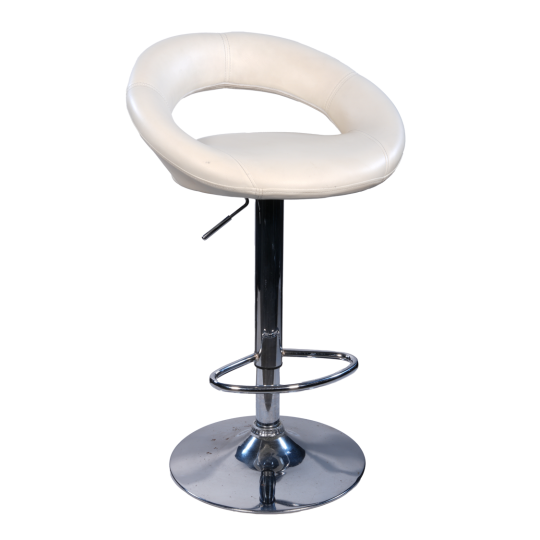 Bar Stool (Round Back Support) (White)