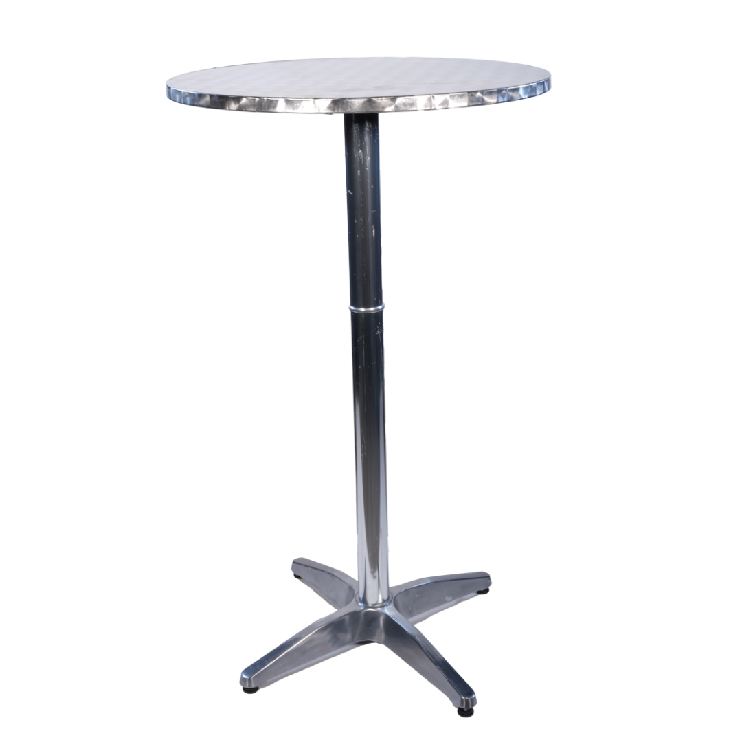 Stainless Steel Poseur Table-Fixed Top