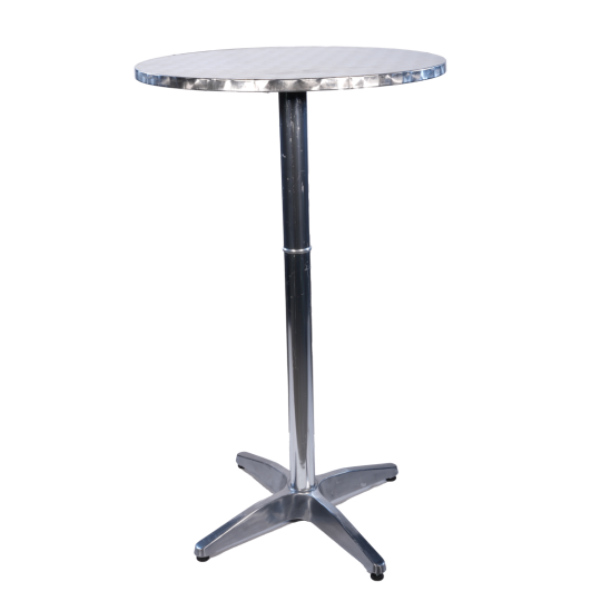 Stainless Steel Poseur Table-Fixed Top