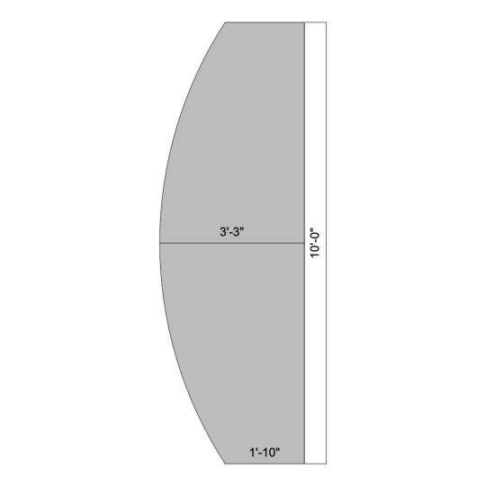 Flat 10' Outward Curved (Left)