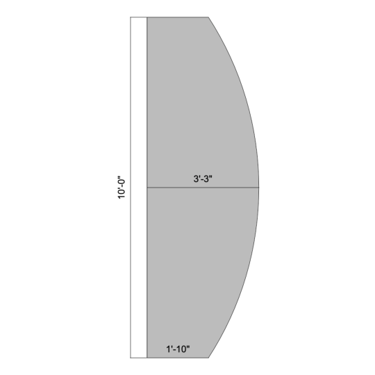 Flat 10' Outward Curved (Right)