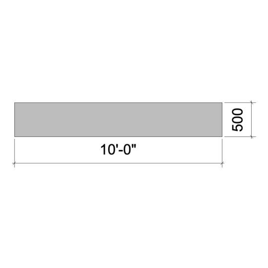 Flat 10' x 0.5m