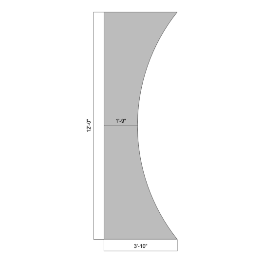 Flat Inward Curved 12' (Left)