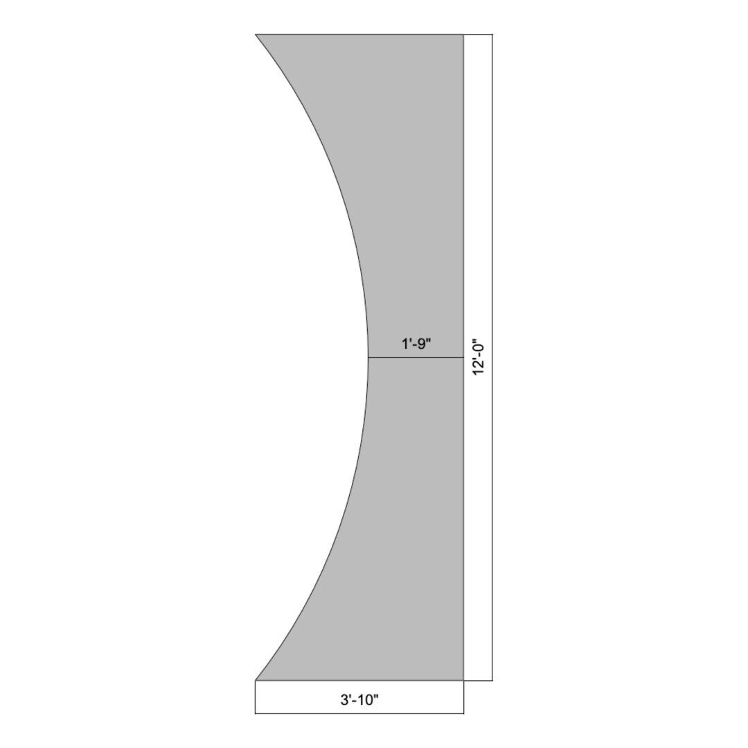 Flat Inward Curved 12' (Right)