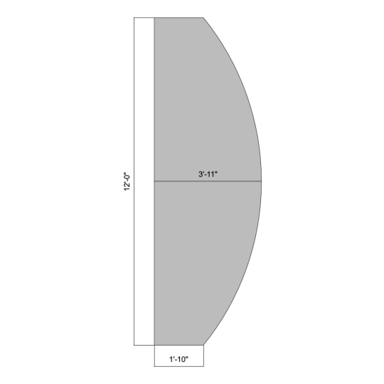 Flat Outward Curved 12' (Right)