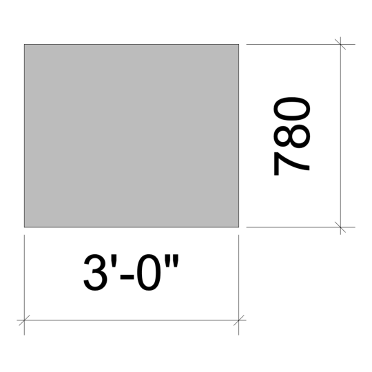 Flat 03' x 0.780m (Table Surround Return)