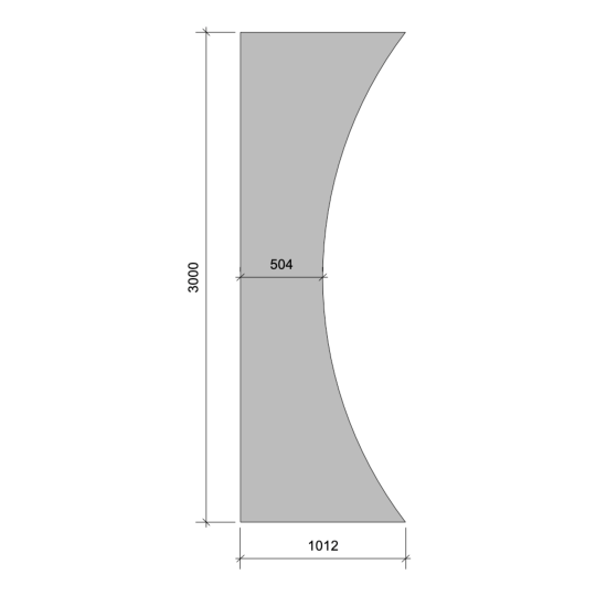 Flat 03m Inward Curved (Left)