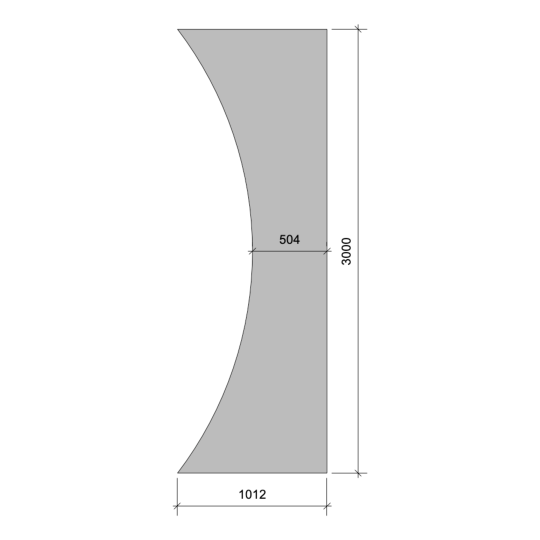Flat 03m Inward Curved (Right)
