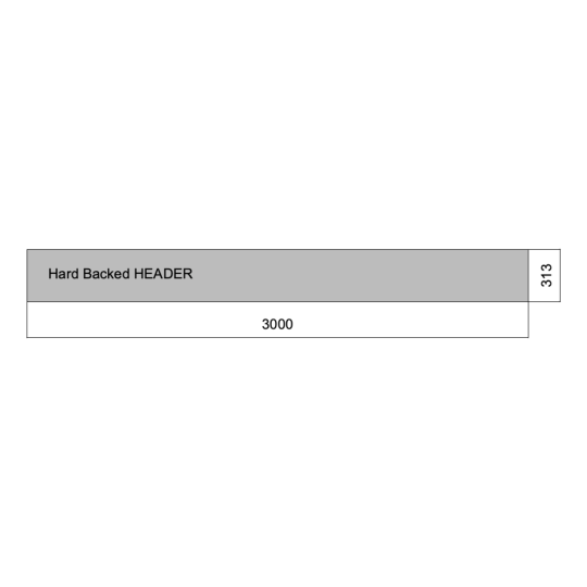 Flat 03m x 313mm Hard Backed Header