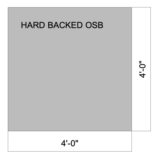 Flat Hard Backed OSB 04' x 04'