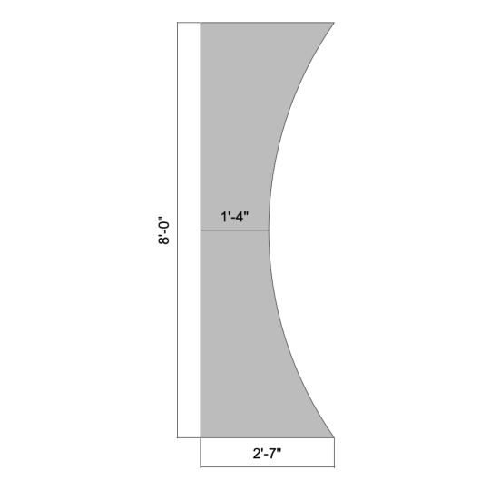 Flat Inward Curved 08' (Left)