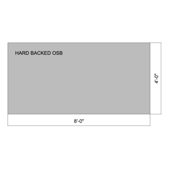 Flat Hard Backed OSB 08' x 04'