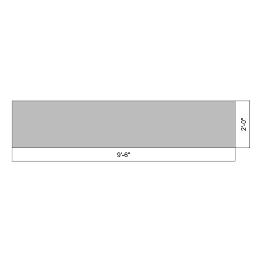 Flat 09' 6" x 02'