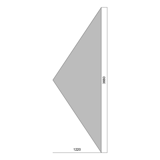 Flat Outward Triangle 12' x 04' (Left)