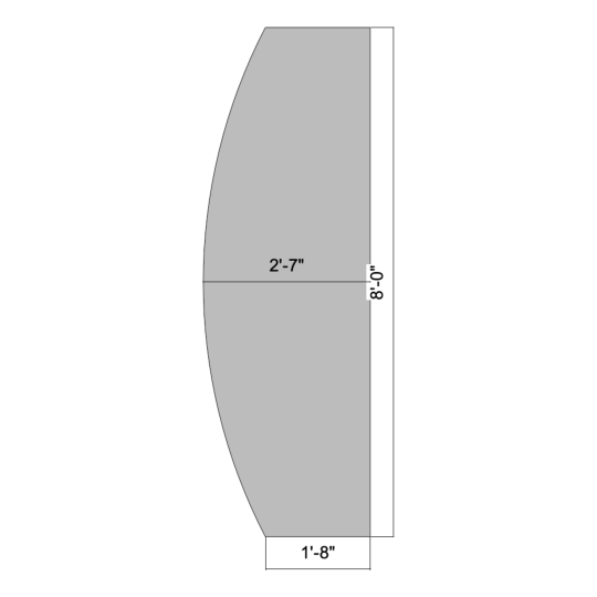 Flat Outward Curved 08' (Left)