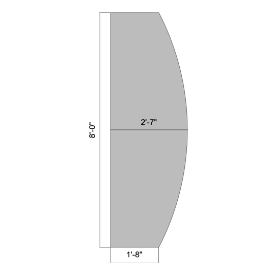 Flat Outward Curved 08' (Right)