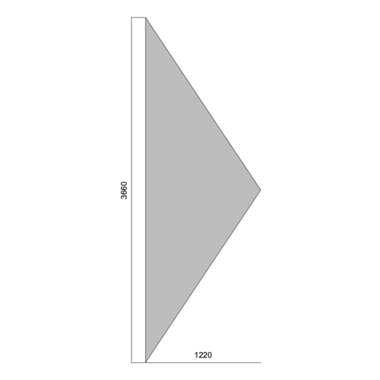 Flat Outward Triangle 12' x 04' (Right)