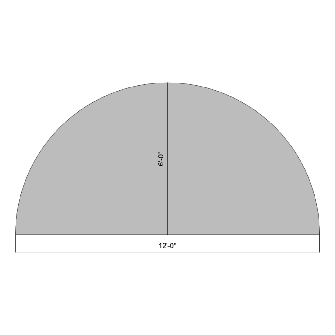 Flat Semi Circle 12'