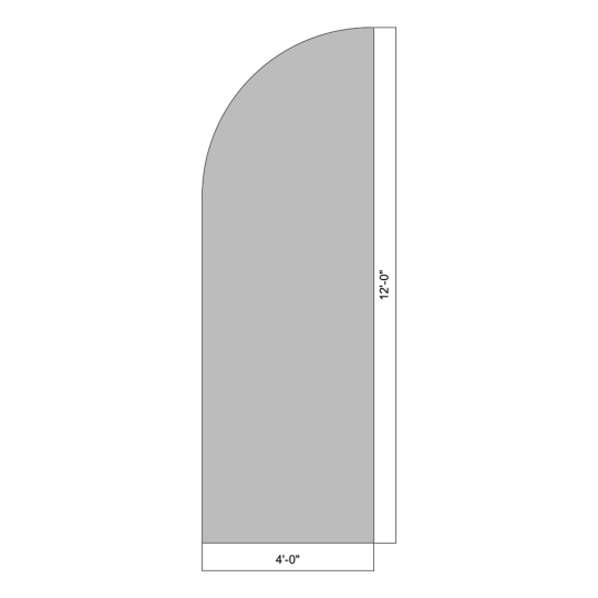 Flat Top Curve 12' (Curved Down To The Left)