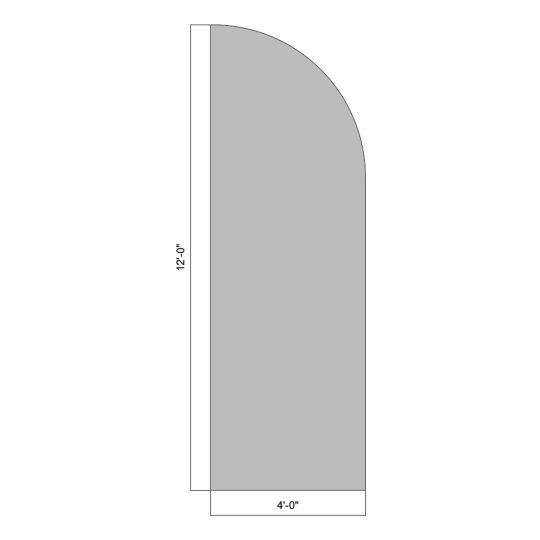 Flat Top Curve 12' (Curved Down To The Right)