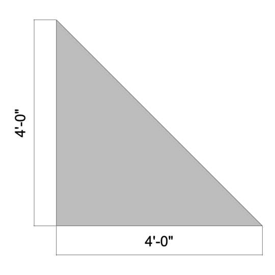 Flat Triangle 04' x 04' - 45º (Right)