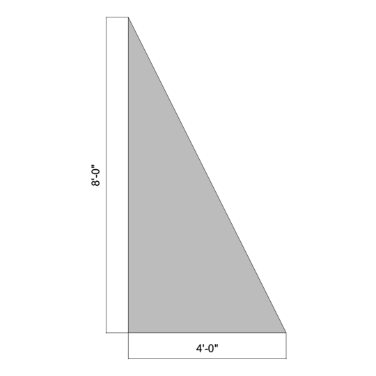 Flat Triangle 8' x 4' - 22.5º (Right)