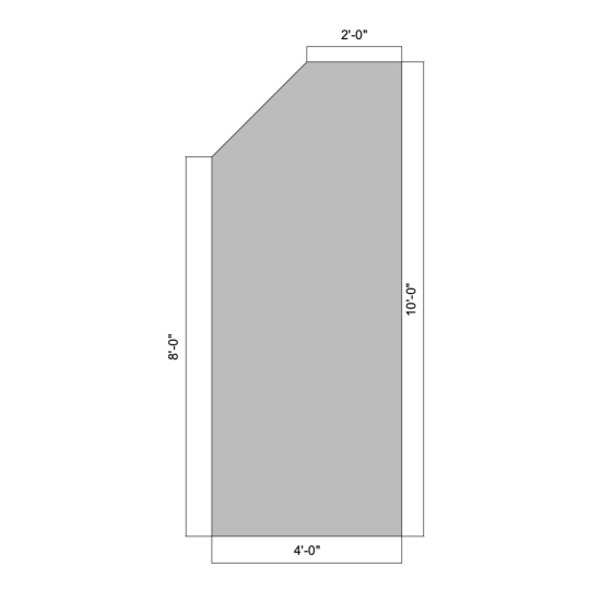 Flat Triangle Extension 10' - 45º (Left)
