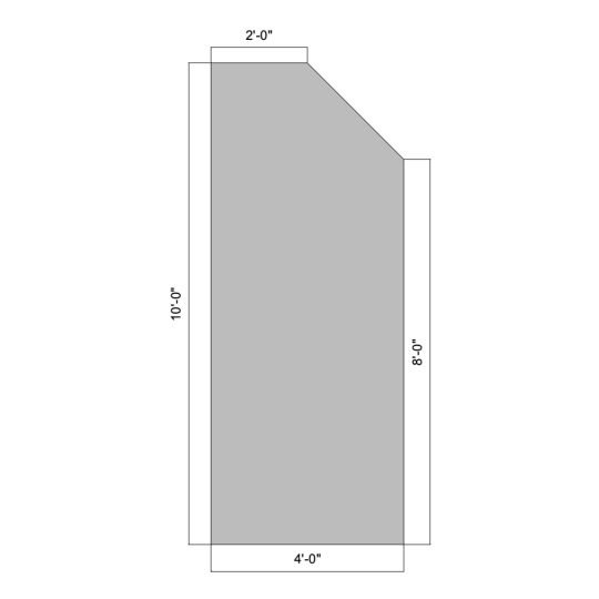 Flat Triangle Extension 10' - 45º (Right)