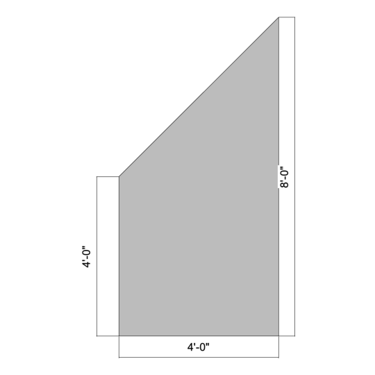 Flat Triangle Extension Flat 8' - 45º (Left)