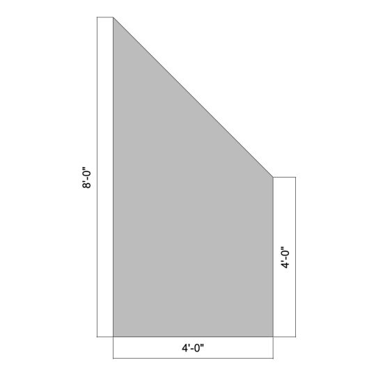Flat Triangle Extension Flat 8' - 45º (Right)