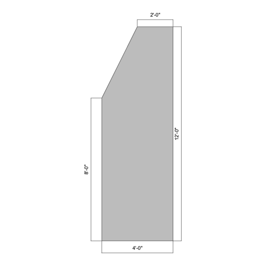 Flat Triangle Extension 12' - 22.5º (Left)