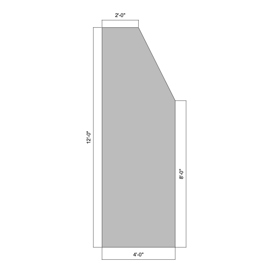 Flat Triangle Extension 12' - 22.5º (Right)