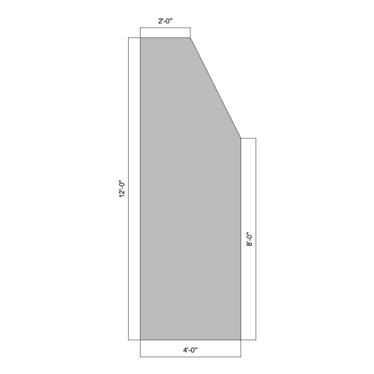 Flat Triangle Extension 12' - 22.5º (Right)