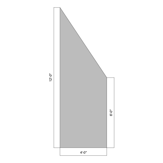Flat Triangular Extension 12' x 4' - 56º