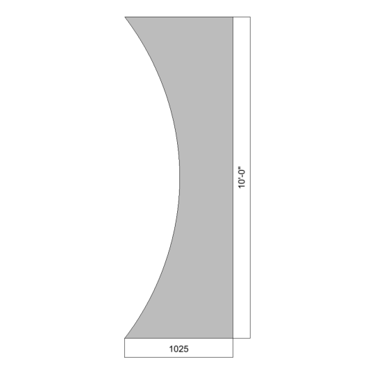 Flat 10' Inward Curved (Left)