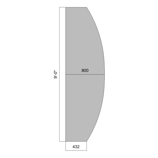 Flat Outward Curved 09' (Right)