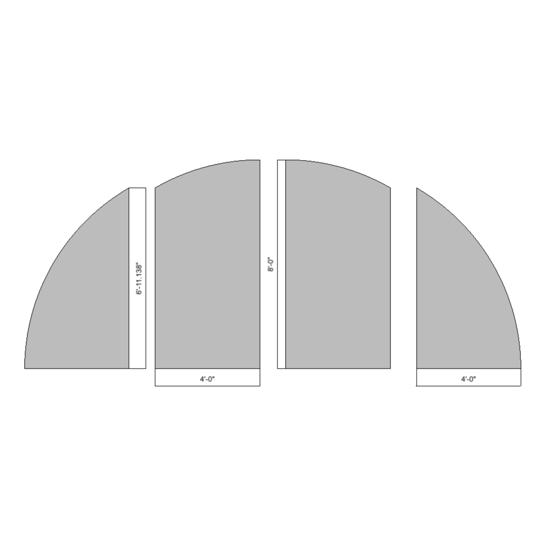Flat Circle 16' x 8' Radius Assembly
