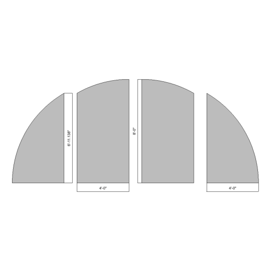 Flat Circle 16' x 8' Radius Assembly